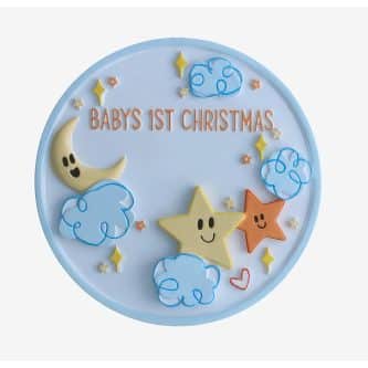 Stars And Clouds Babys 1st Ornament