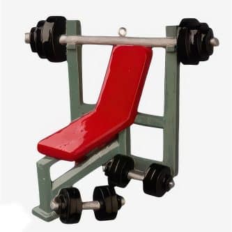 Weight Lifter Bench Ornament Personalize
