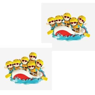 White Water Rafting Ornament Personalized