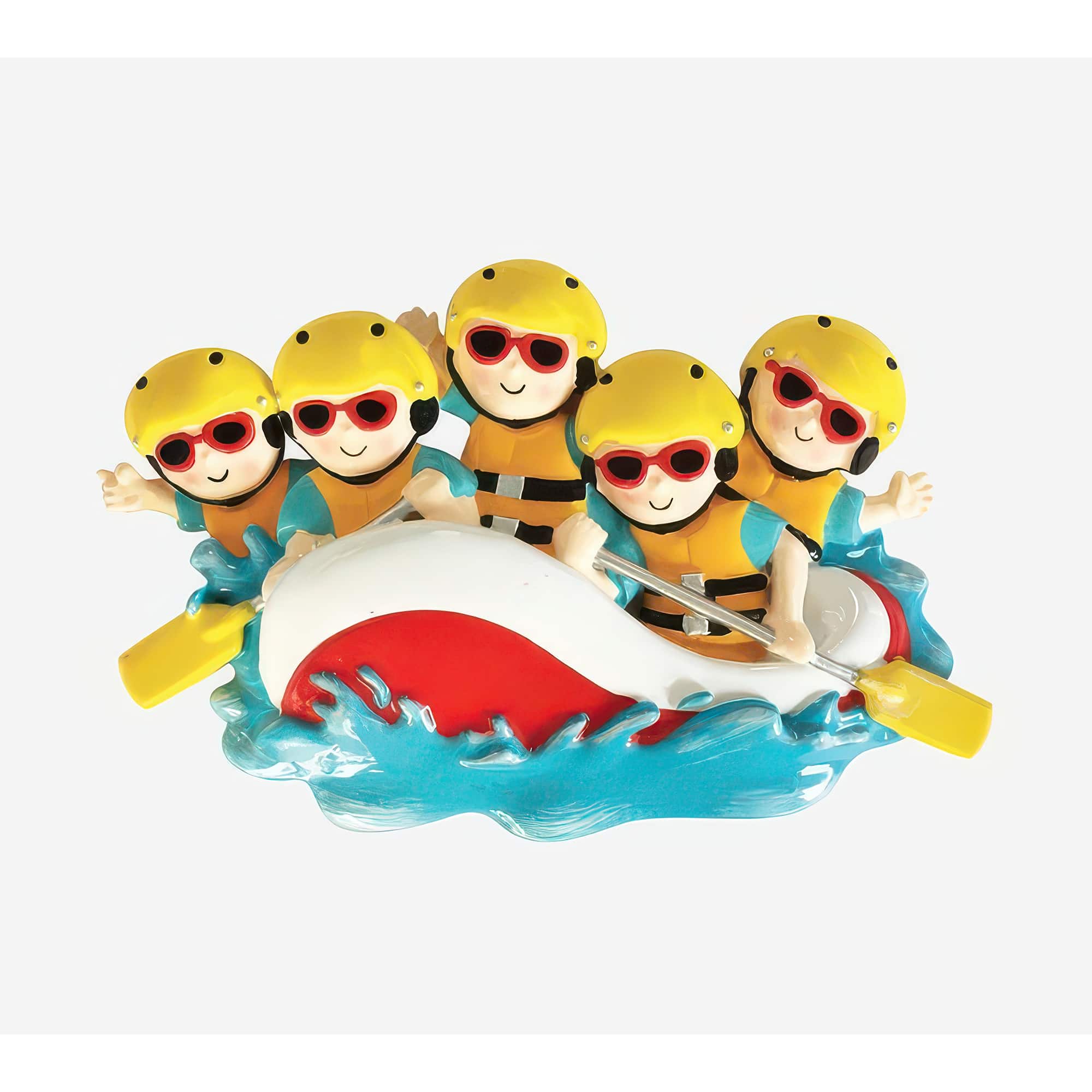White Water Rafting Ornament Personalized Family of Five
