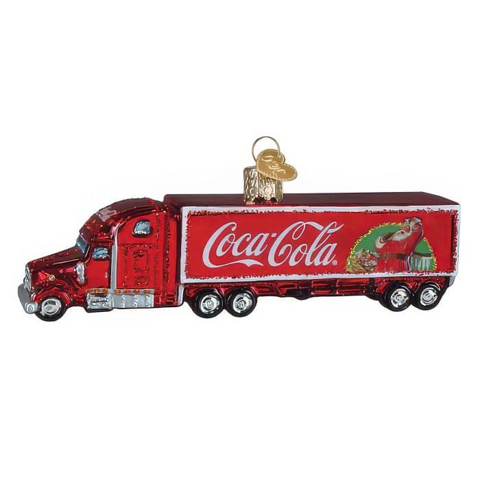 Coca cola™ Semi Truck Ornament Set Old World Christmas Side