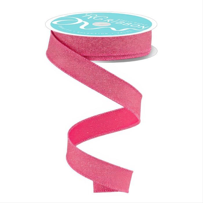 Fine Glitter on Faux Royal Ribbon 78 Fushsia