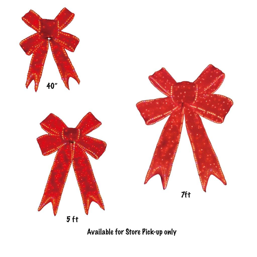 Red Bow Twinkle Led Bow Three Sizes