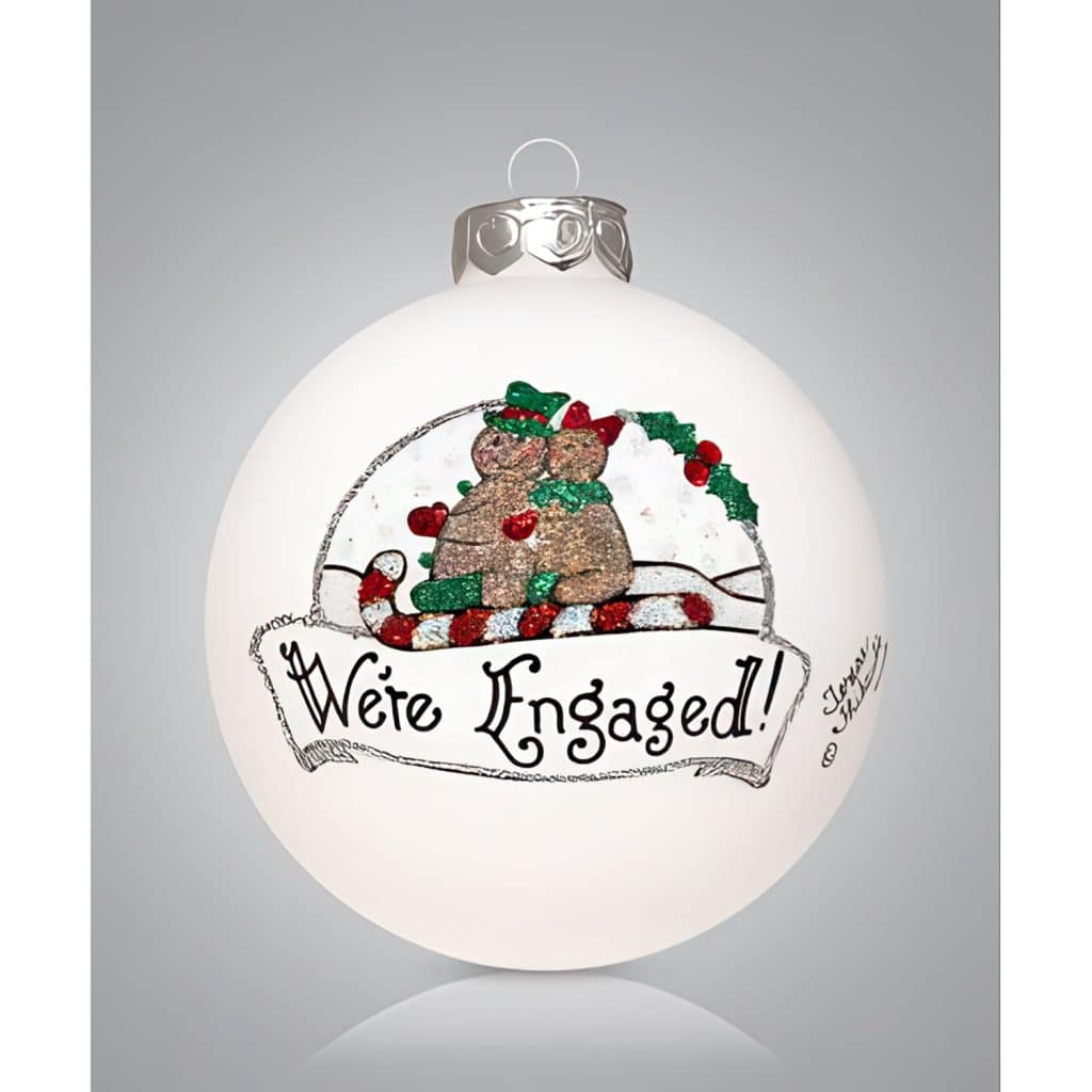 Were Engaged Candy Cane Sled Ornament Personalized