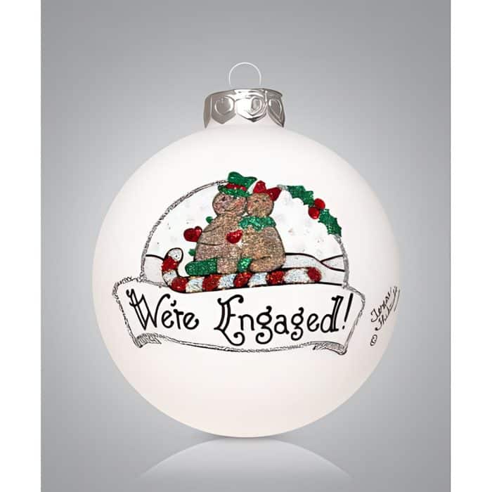 Were Engaged Candy Cane Sled Ornament Personalized