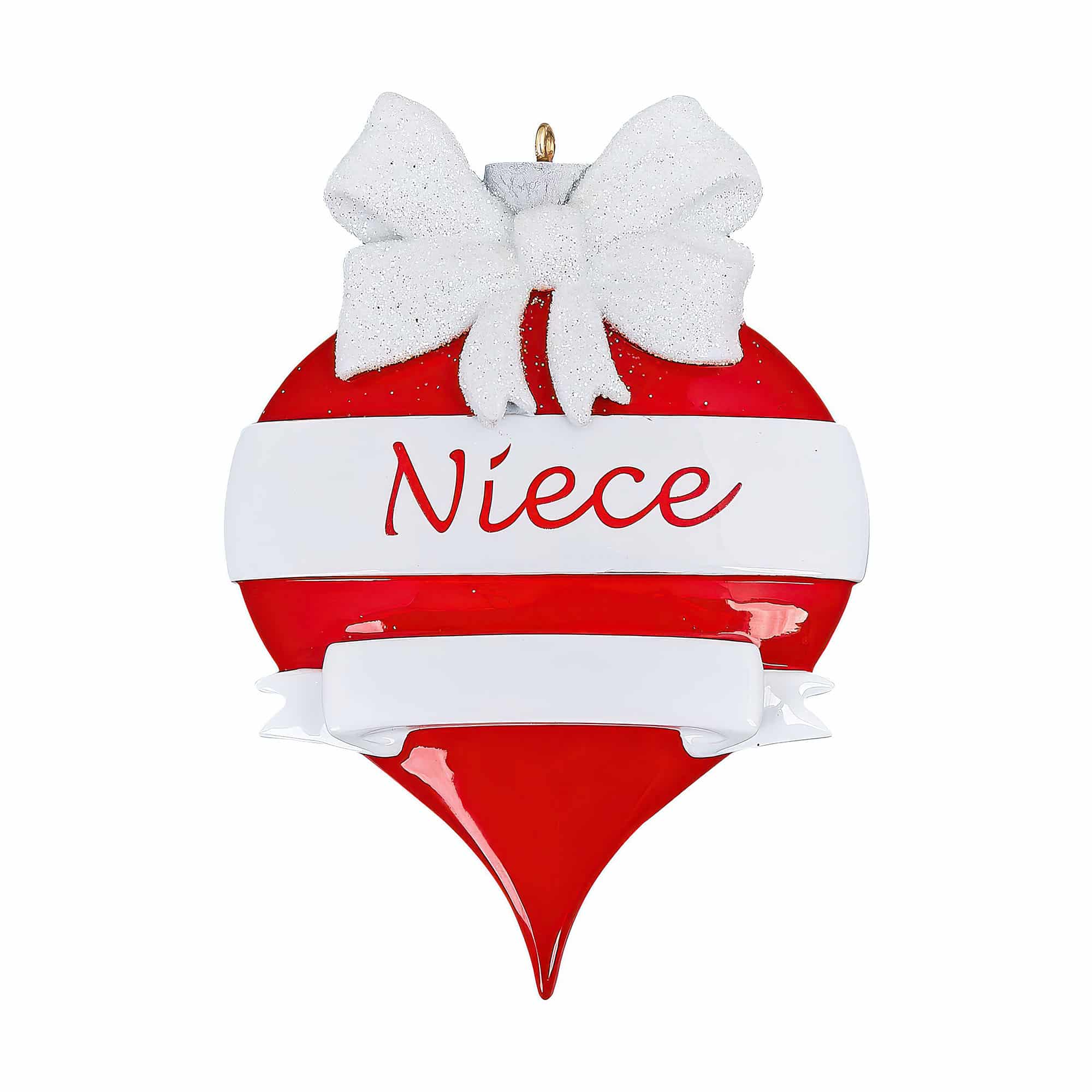 Niece Red and White Ornament Personalize