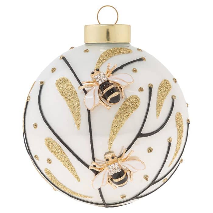 Golden Bees and Flowers Ornament