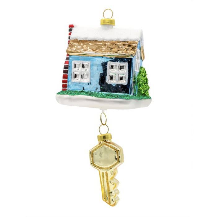 Our New Home Golden Key Ornament Back