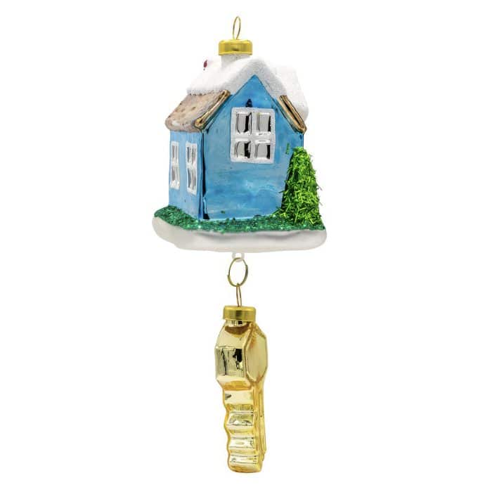 Our New Home Golden Key Ornament Side