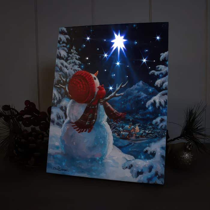 Upon a Midnight Clear Mini Lighted Tabletop Canvas Lit