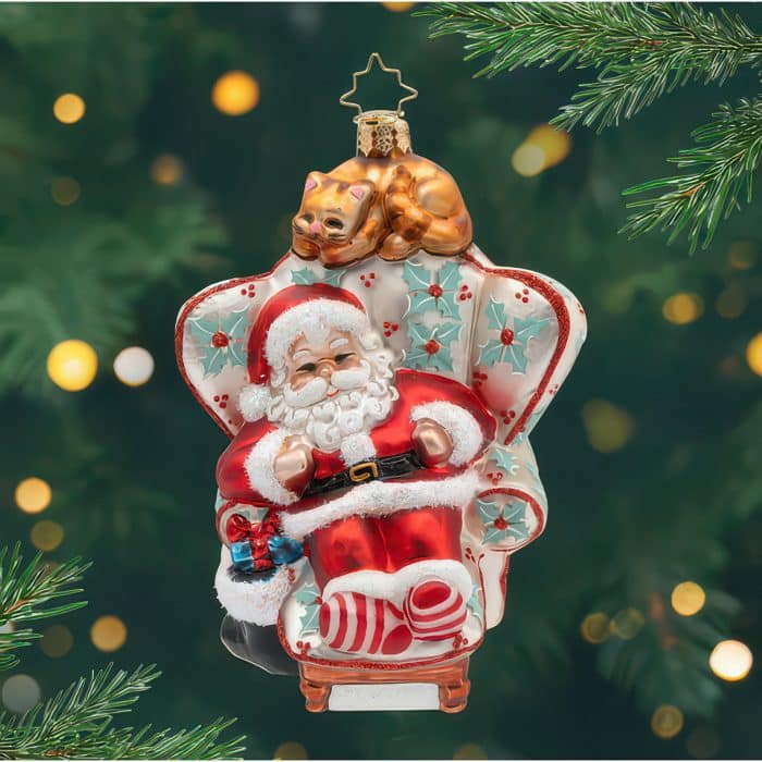 Cat Nap Santa by Radko