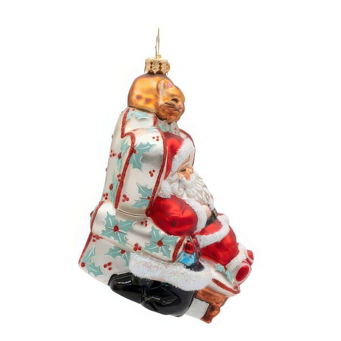Cat Nap Santa by Radko Side