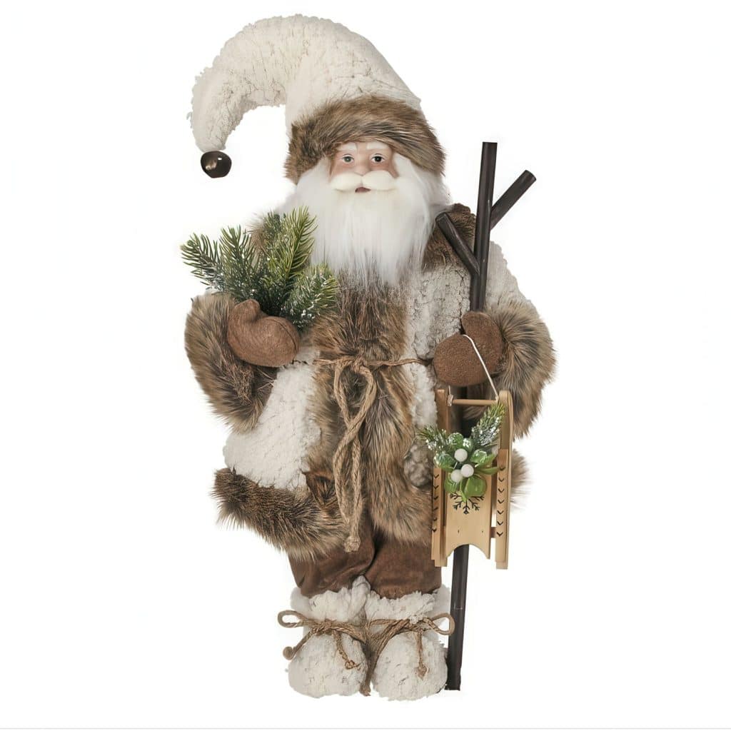 Winter Chalet Santa with Sled