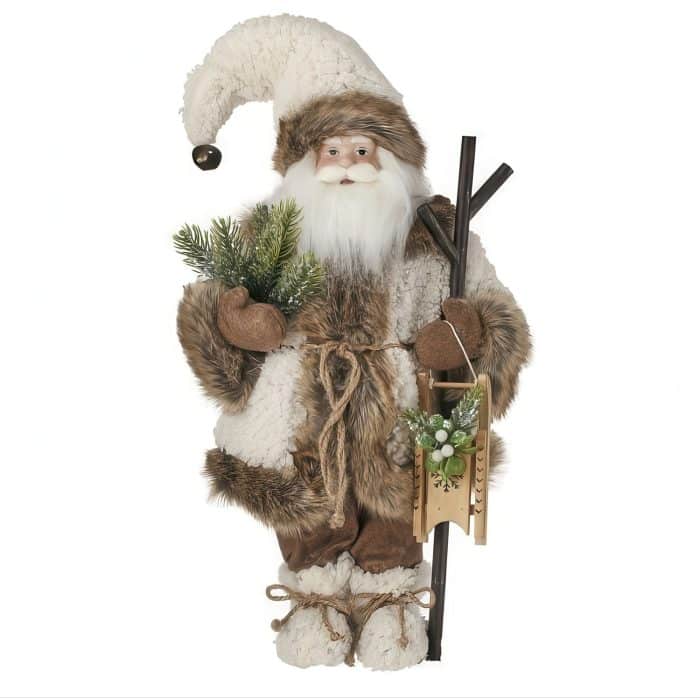 Winter Chalet Santa with Sled
