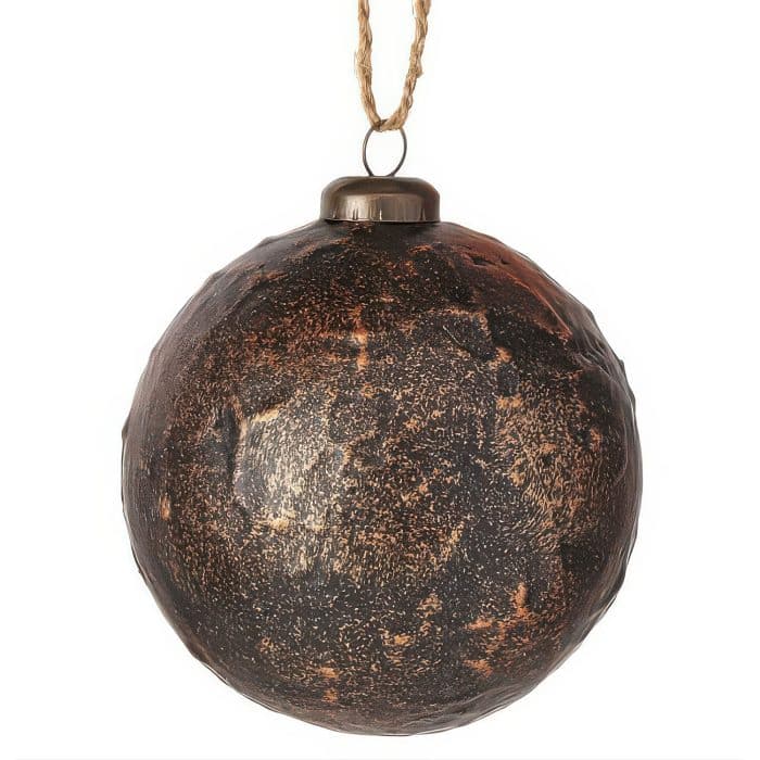 Faux Leather Metallic Ball Ornament