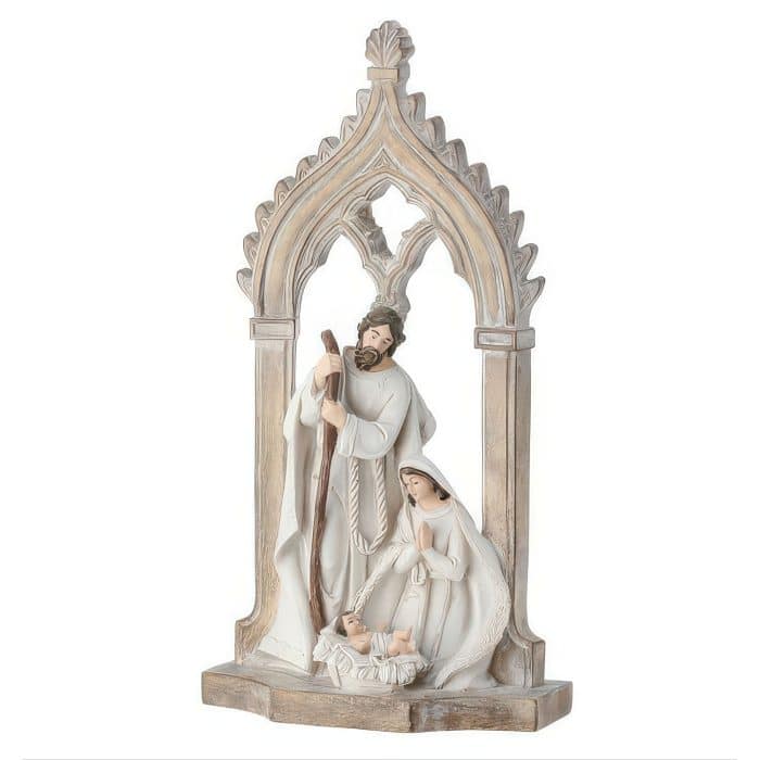Whitewash Wood Look Holy Family Nativity