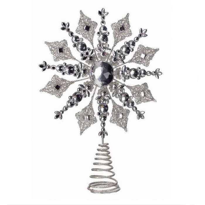 Snowflake with Glitter and Jewels Tree Topper