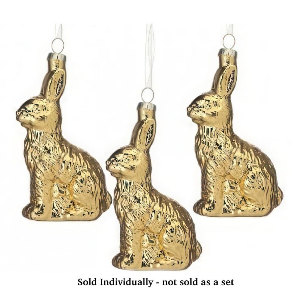 Gold Foil Look Chocolate Bunny Ornament