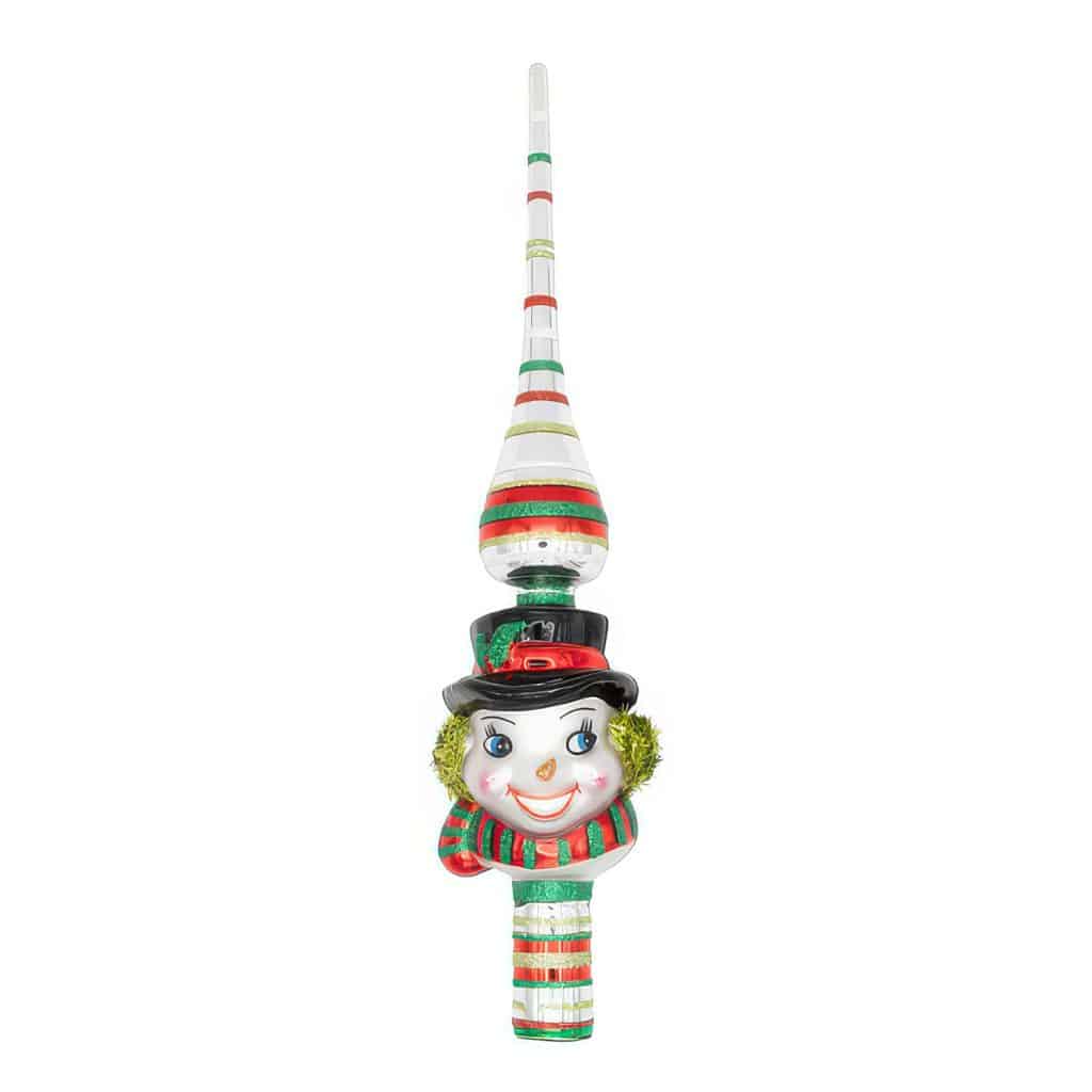 Holiday Splendor Snowman Finial Radko Shiny Brite