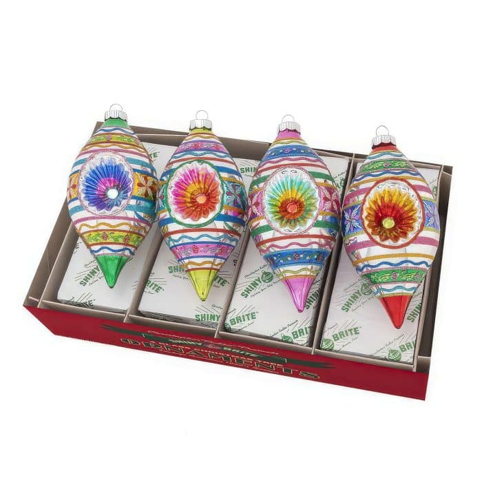 Confetti Reflector Striped Tulips Radko Shiny Brite