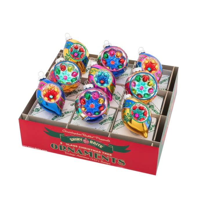 Confetti Rounds and Reflector Tulips Radko Shiny Brite