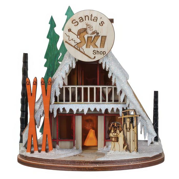 Alpine Ski Shop Ornament Old World Christmas Front