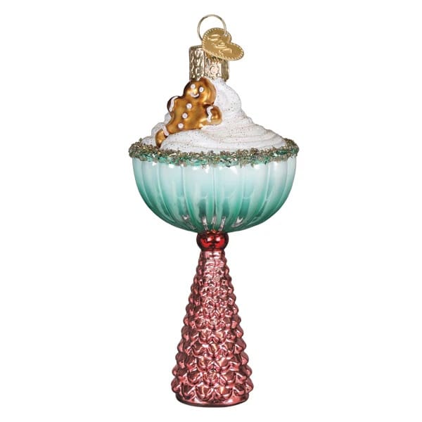 Gingerbread Glam Cocktail Ornament Old World Christmas Front