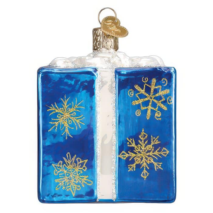 Hanukkah Gift Box Ornament Old World Christmas Side