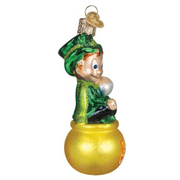 Lucky the Leprechaun™ Ornament Old World Christmas Side
