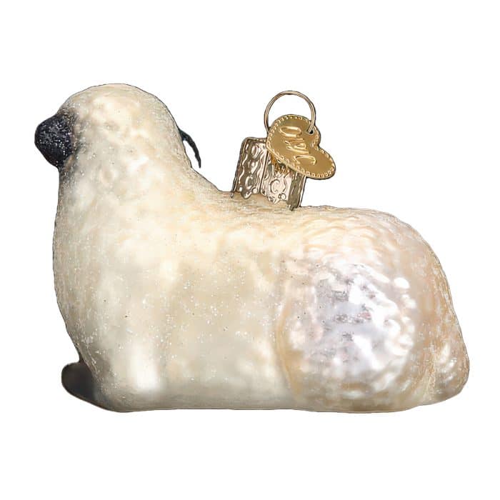 Sheep with Lamb Ornament Old World Christmas Back