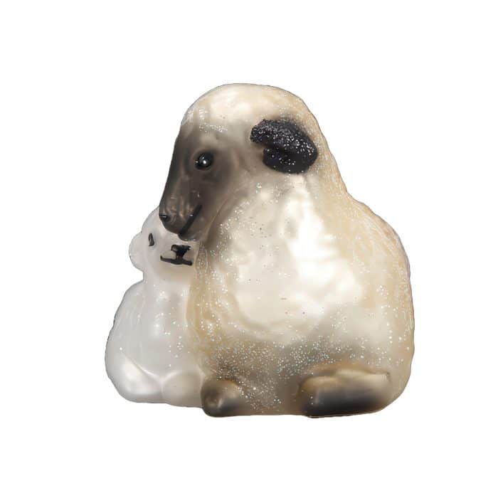 Sheep with Lamb Ornament Old World Christmas Side