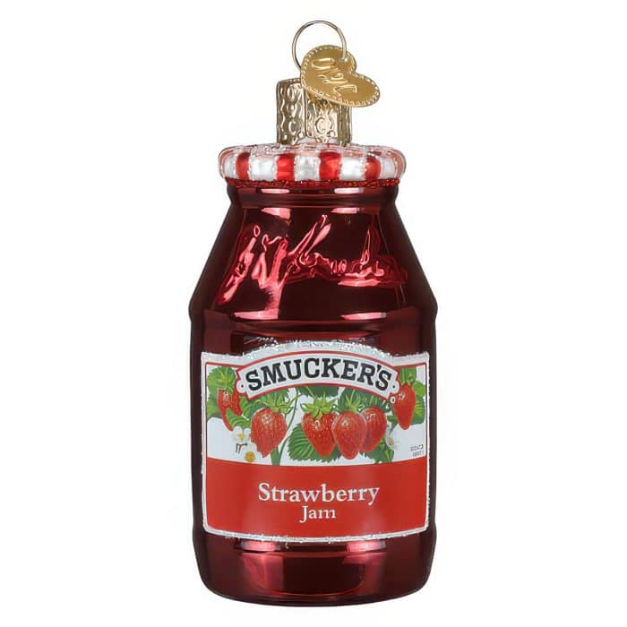 Smuckers™ Strawberry Jam Ornament Old World Christmas Front