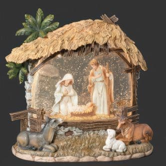 Swirl Holy Family Water Globe Back