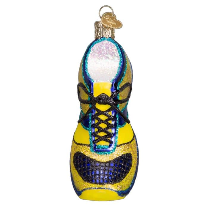 Yellow Running Shoe Ornament Old World Christmas Front