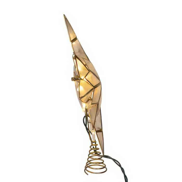 Capiz Star Eight Point Lit Tree Topper Side