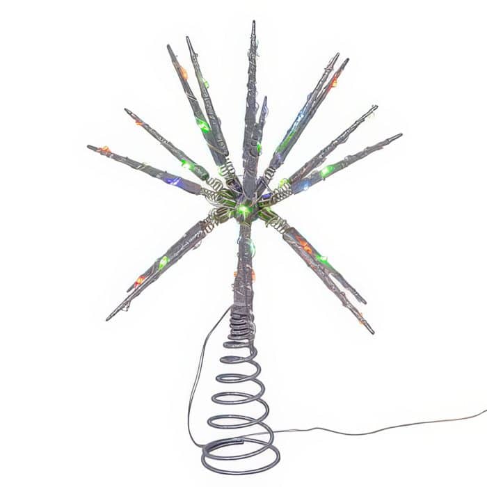 Glitter Starburst Lit Tree Topper Back