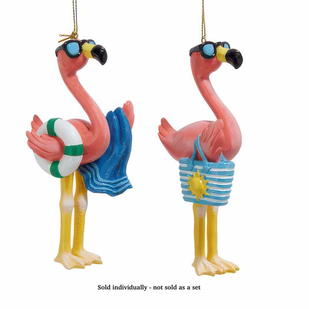 Beach Loving Flamingo Ornaments