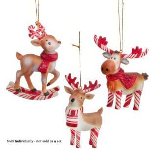 Candy Cane Moose or Reindeer Ornaments
