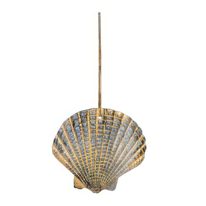Flamingo Scallop Shell Ornament Back