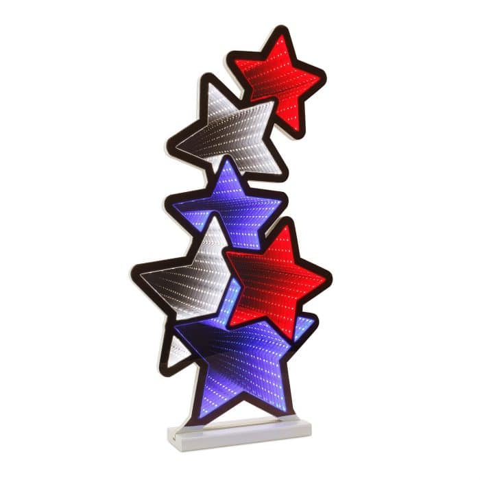 Patriotic Star Stack Infinity Lit Decor