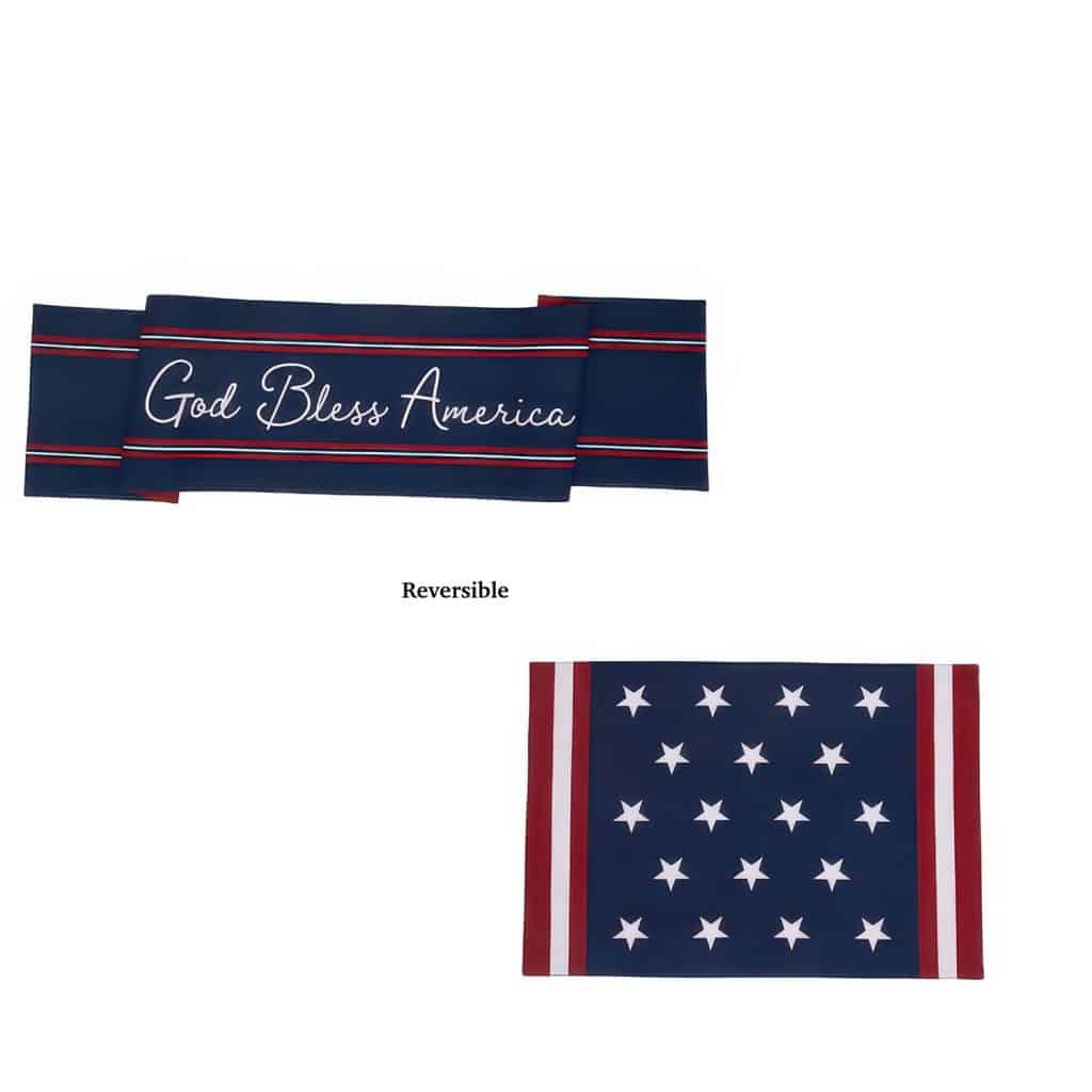 Stars and Stripes Table Runner Reversible 72 Both