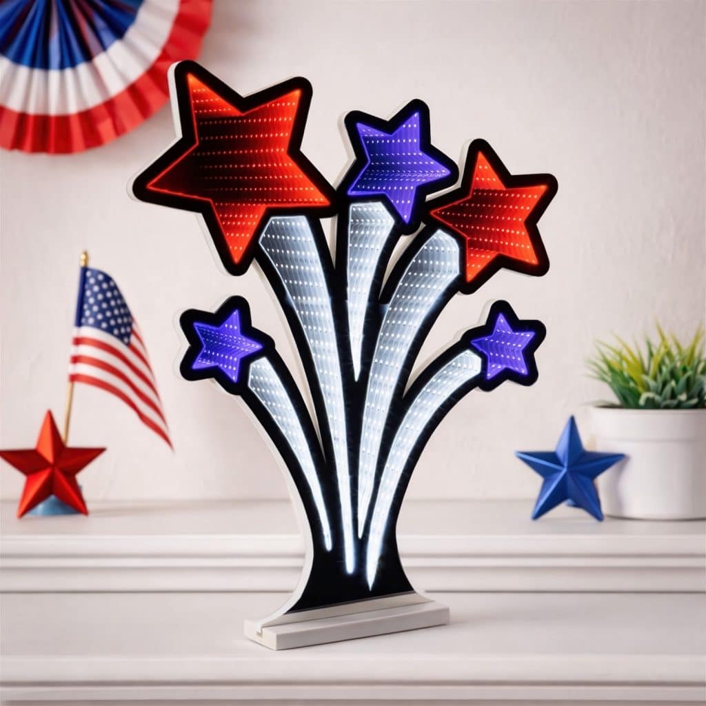 Usa Shooting Star Infinity Lit Decor Banner Decor