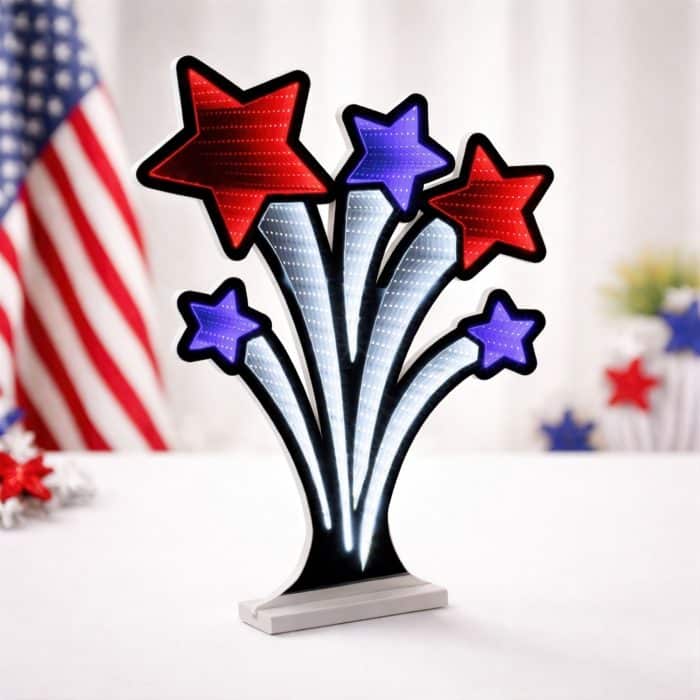 Usa Shooting Star Infinity Lit Decor Flag Decor