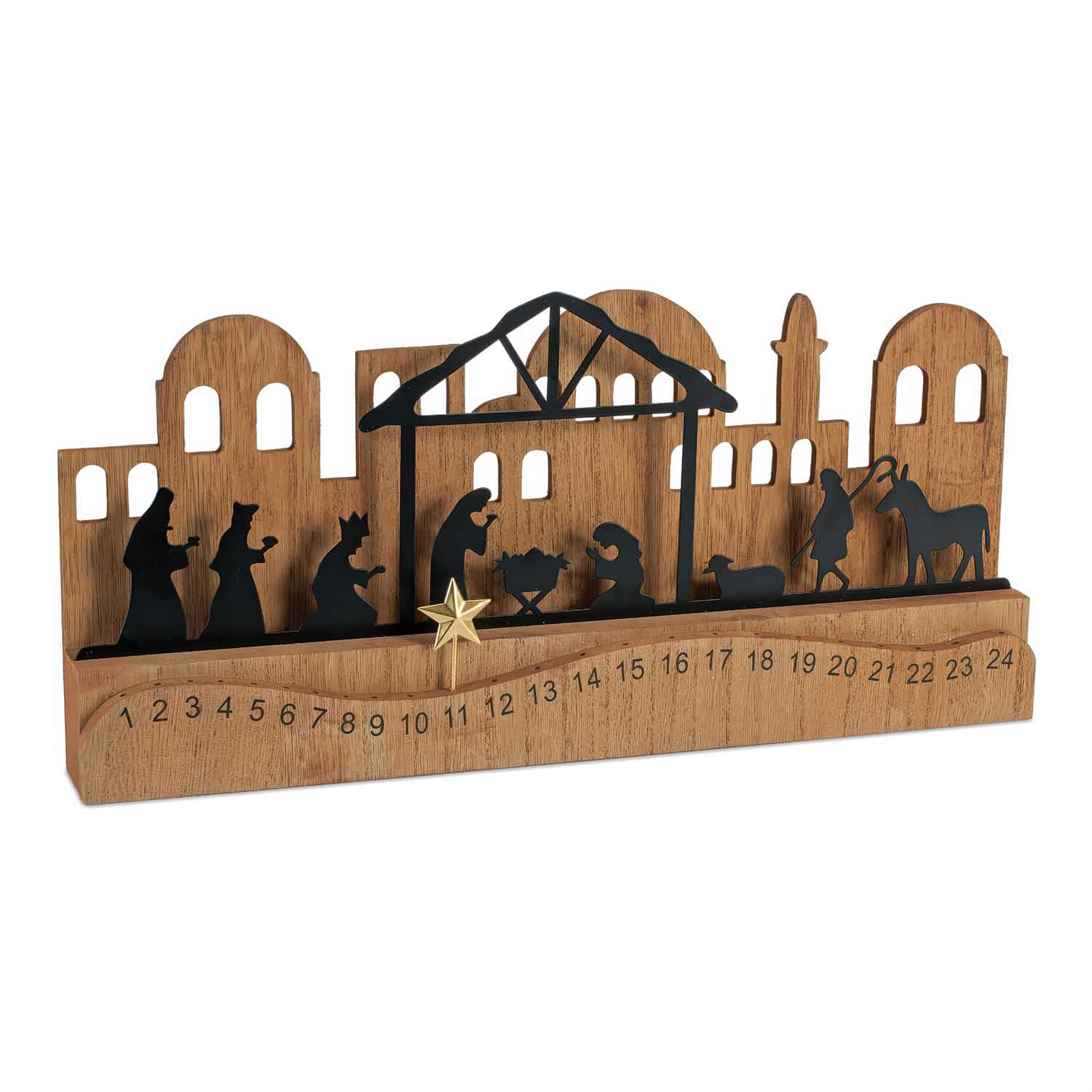 Nativity Christmas countdown advent calendar, hanging and ready before December 1