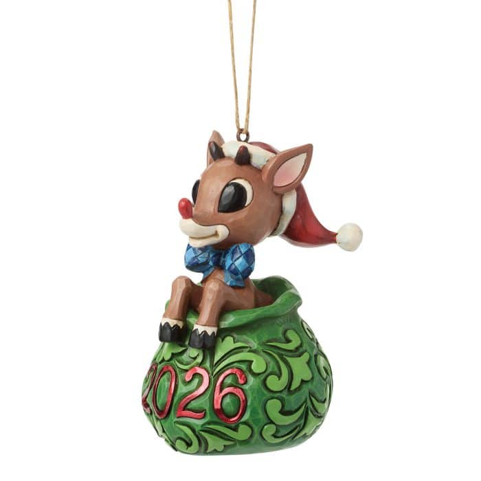 Rudolph in Bag 2026 by Jim Shore Quarter View