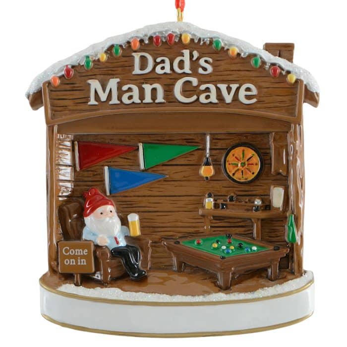 Dads Man Cave Ornament Personalize