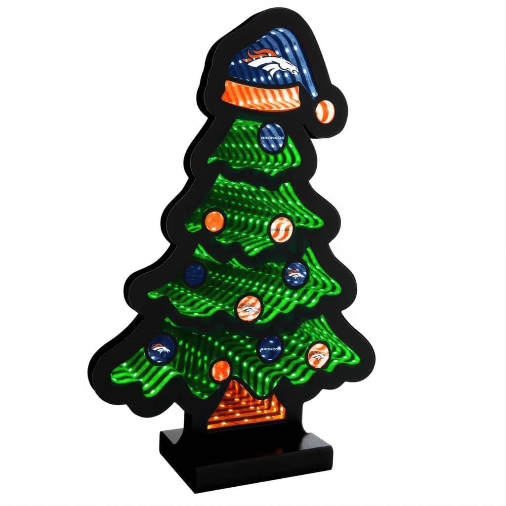 Denver Broncos Christmas Tree Infinity Lit Decor