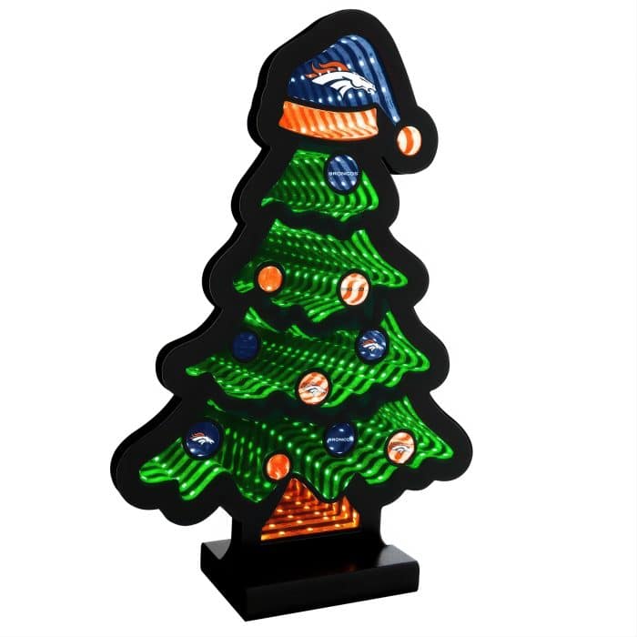 Denver Broncos Christmas Tree Infinity Lit Decor