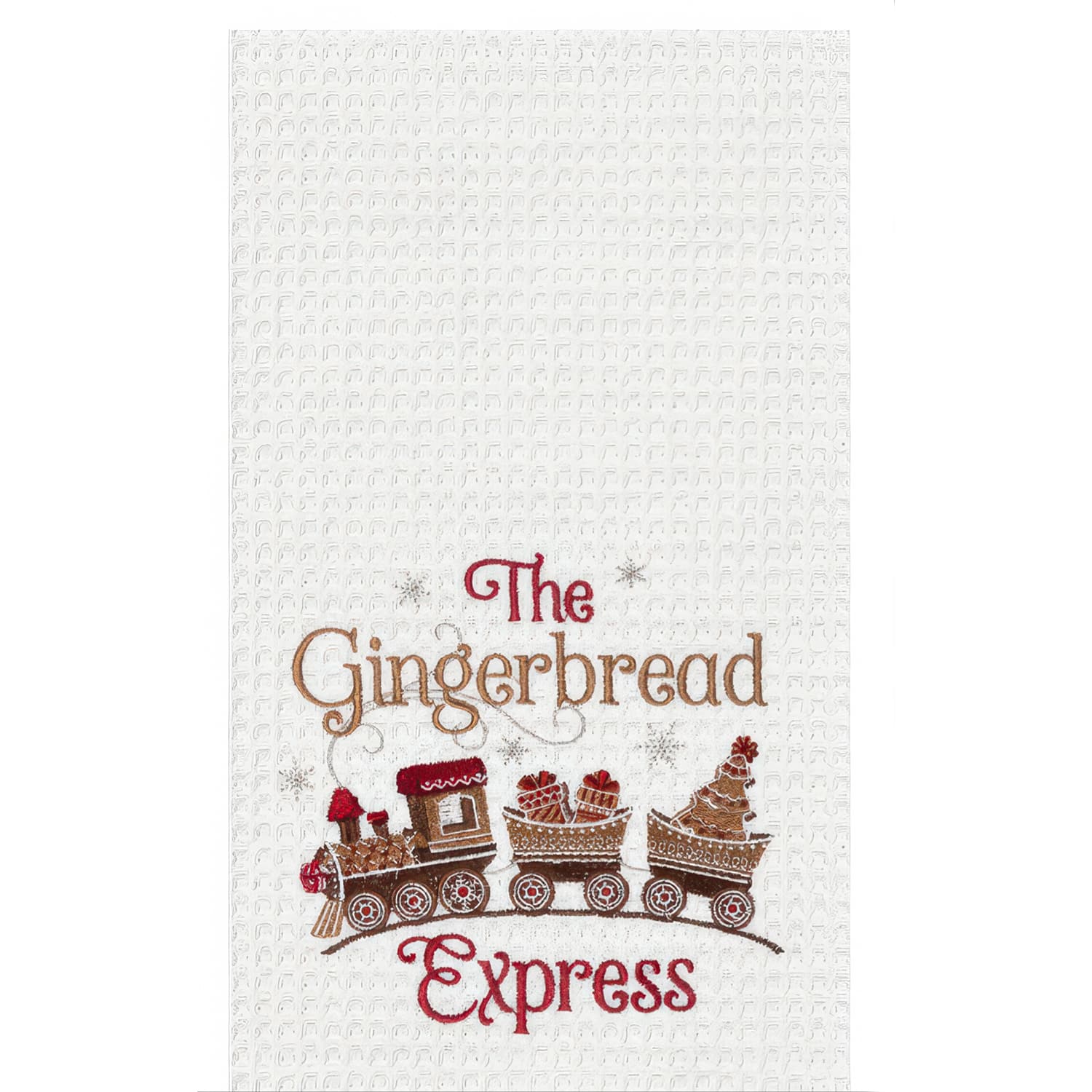 Seasonal kitchen towel on display, part of the tabletop and kitchen collection