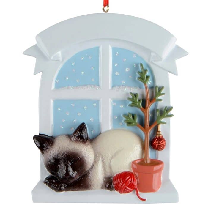 Siamese Cat Window Ornament Personalize